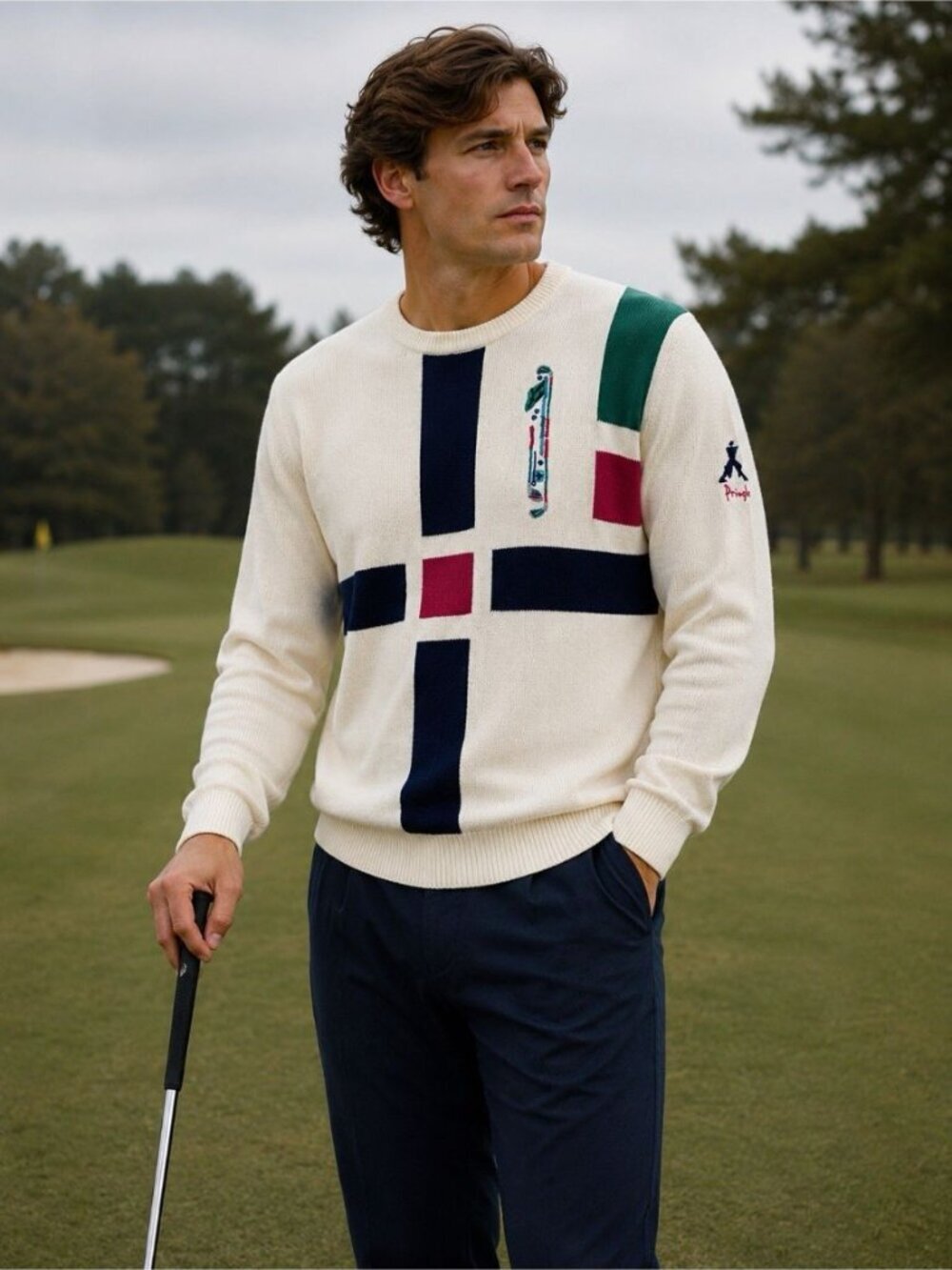RARE Vintage Pringle Nick Faldo Golf Sweater 90s Jumper Men M Crewneck Hong Kong